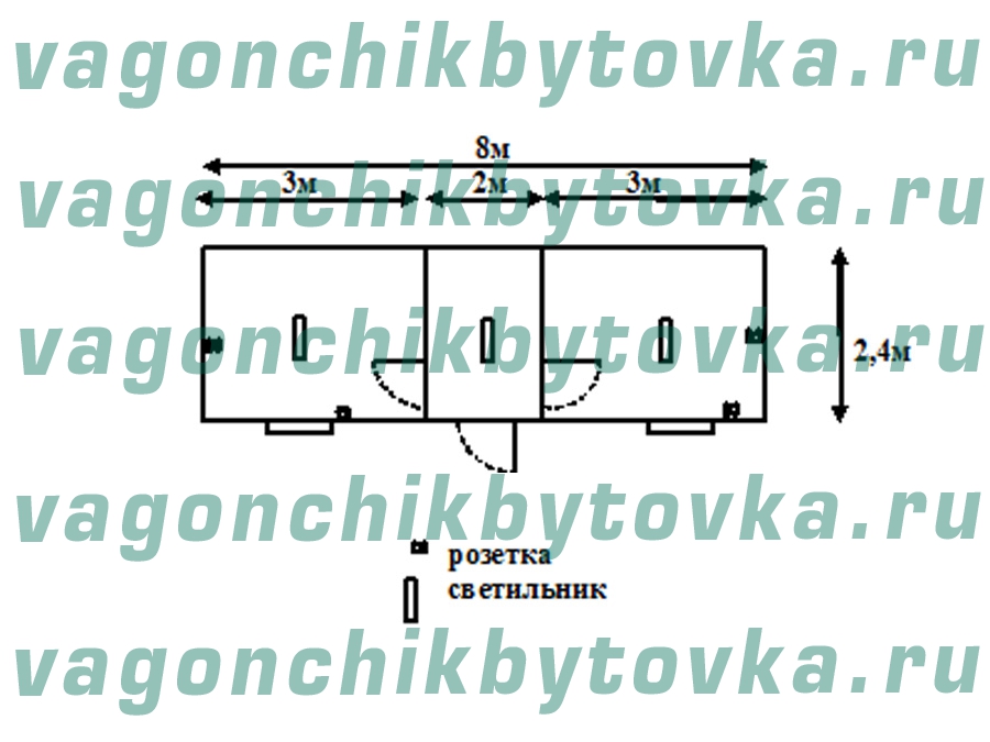 Офис из вагончика-бытовки 8м